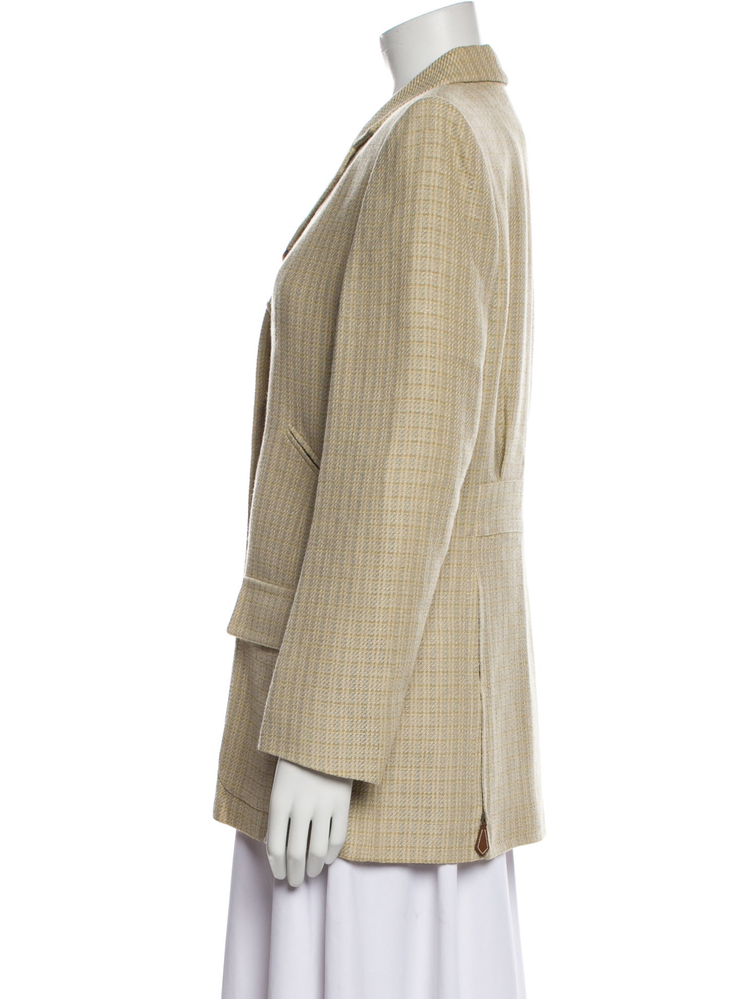 Hermès Linen Plaid Print Blazer