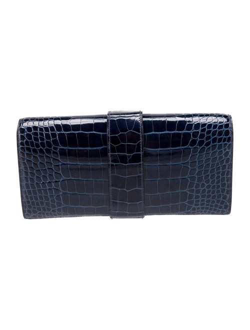Hermès Shiny Alligator Medor Clutch 23