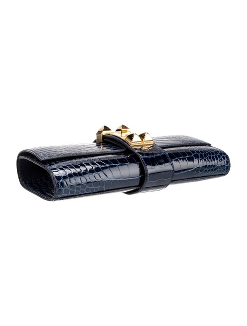 Hermès Shiny Alligator Medor Clutch 23
