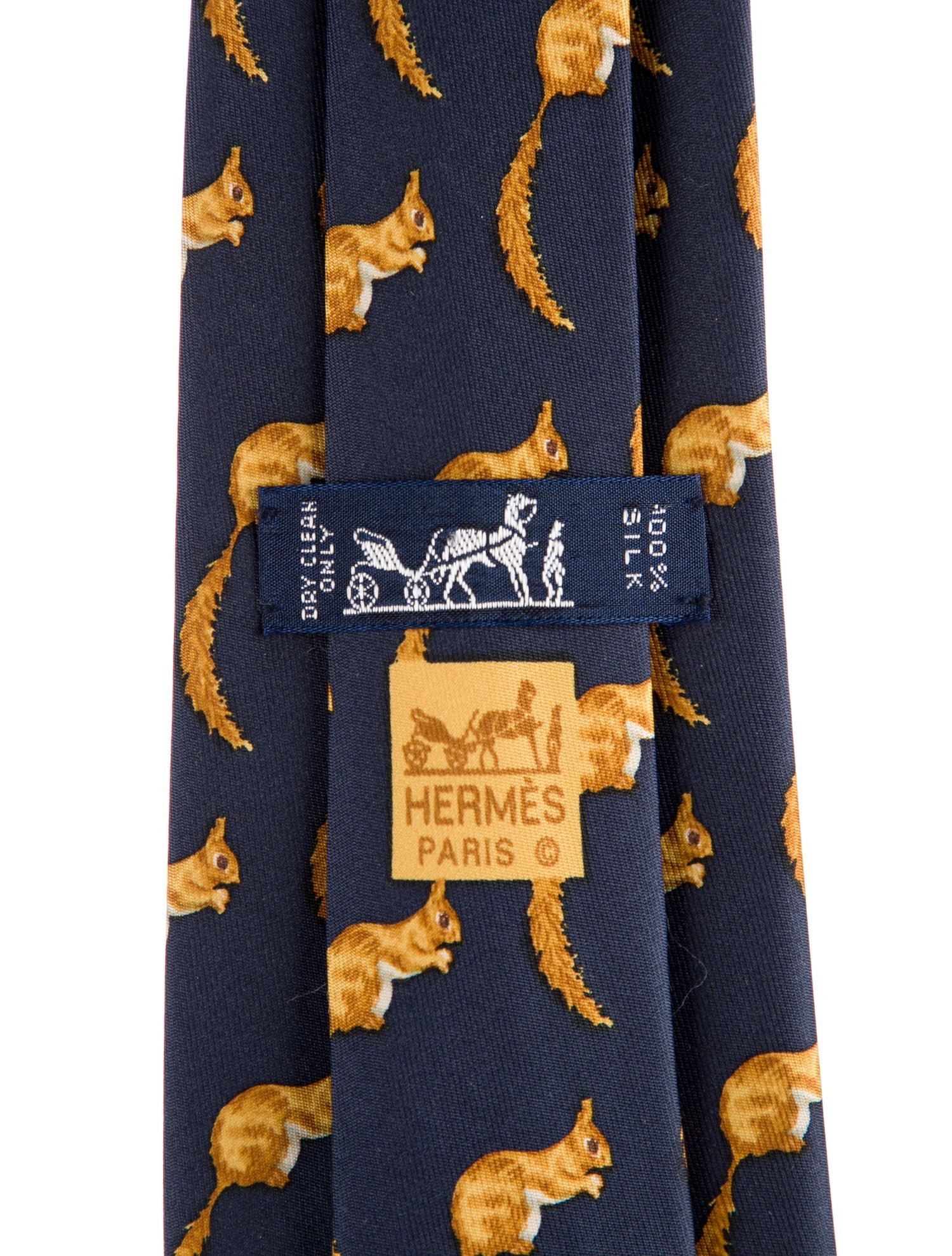 Hermès Silk Animal Pattern Print Tie