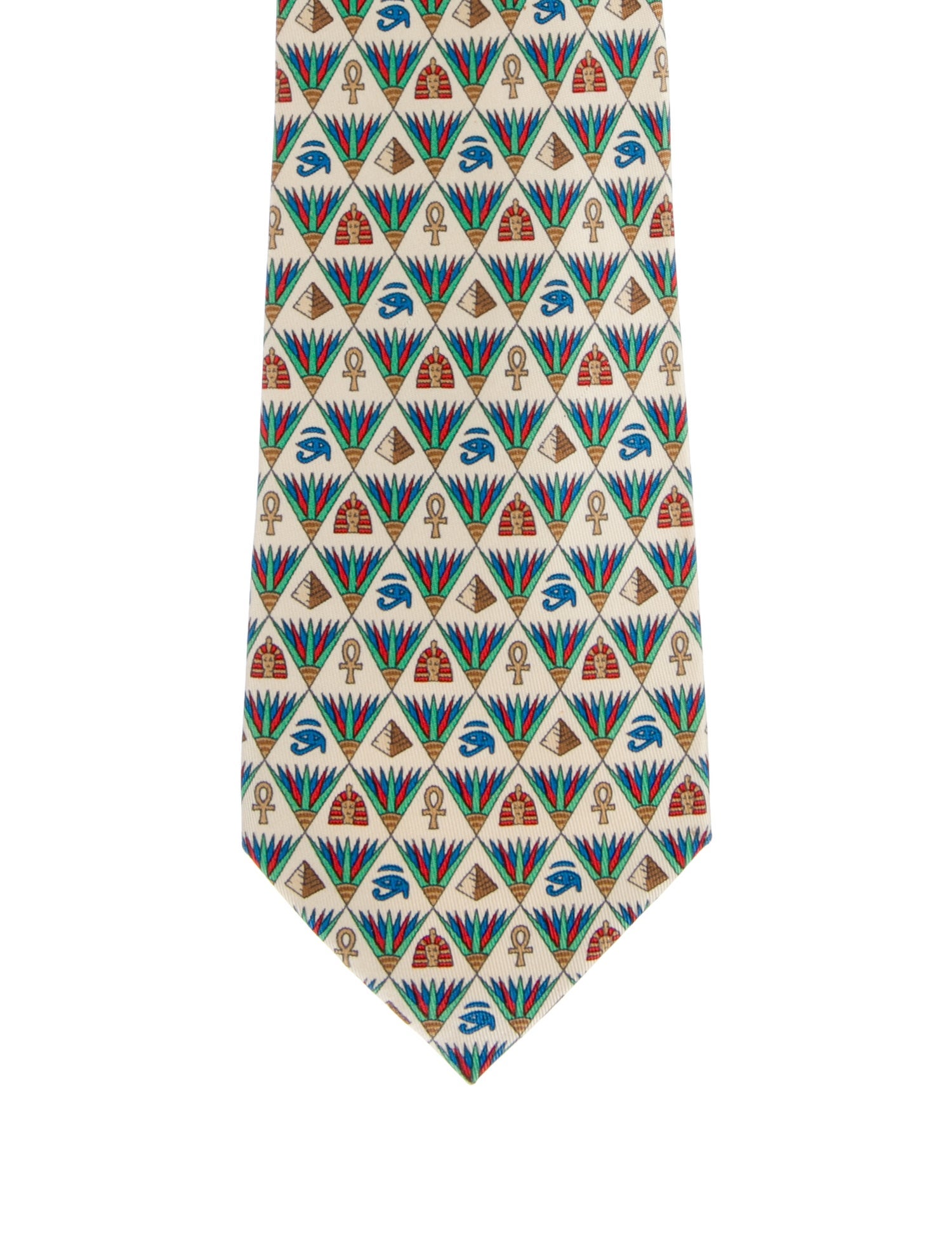 Hermès Silk Egyptian Pattern Print Tie