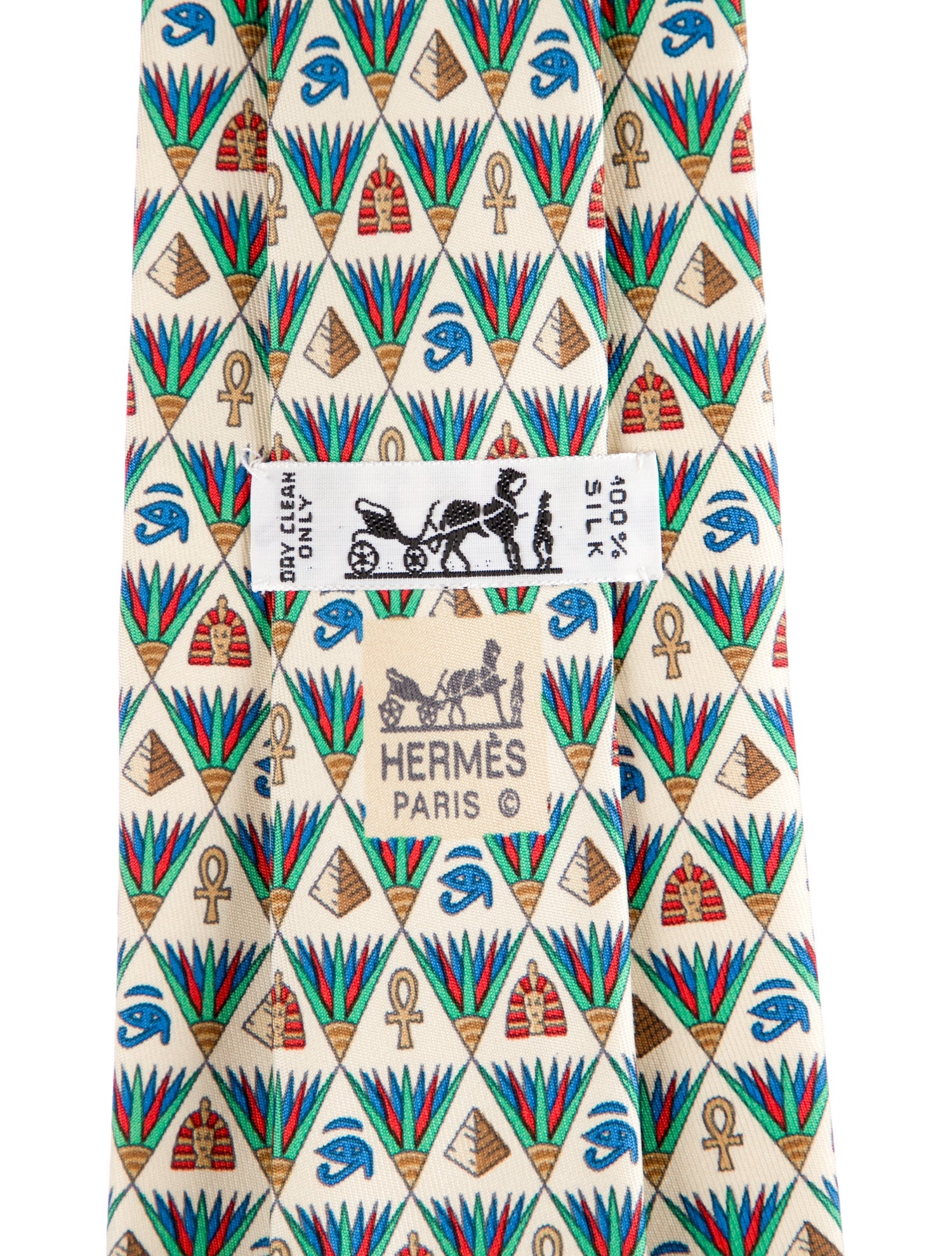 Hermès Silk Egyptian Pattern Print Tie