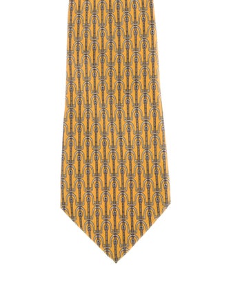 Hermès Silk Belt Pattern Print Tie