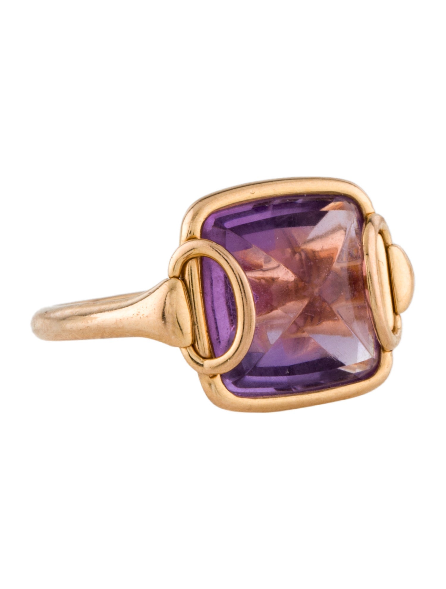Hermès 18K Amethyst Deux Anneaux Cocktail Ring