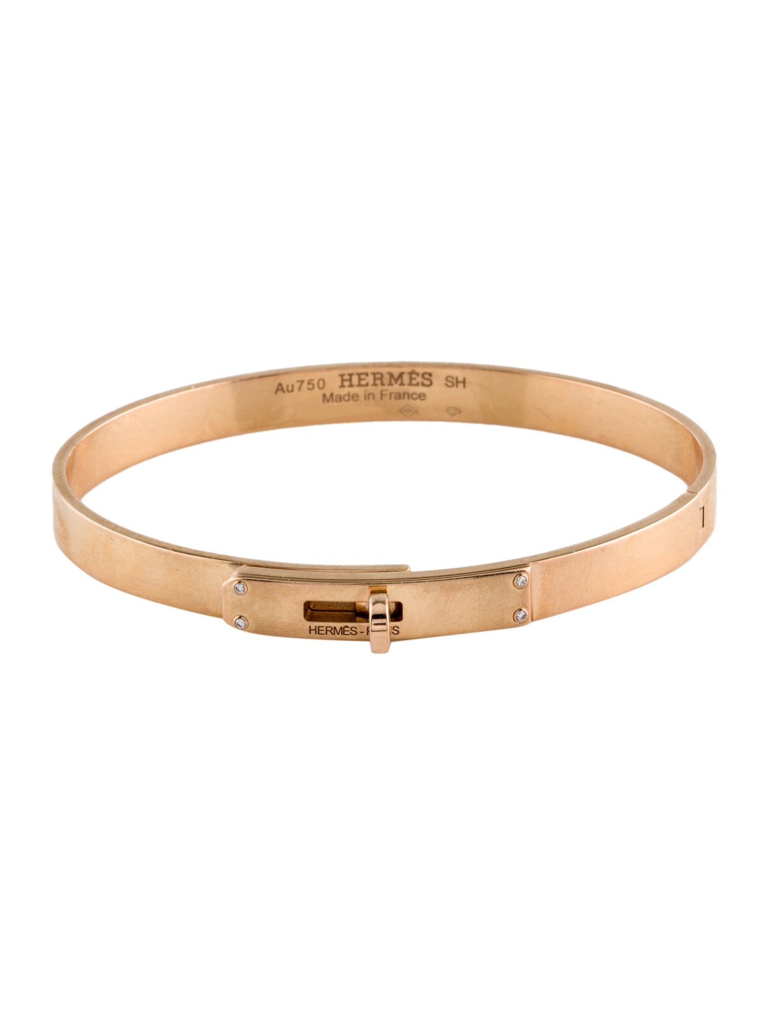 Hermès 18K Diamond Kelly Bangle Bracelet