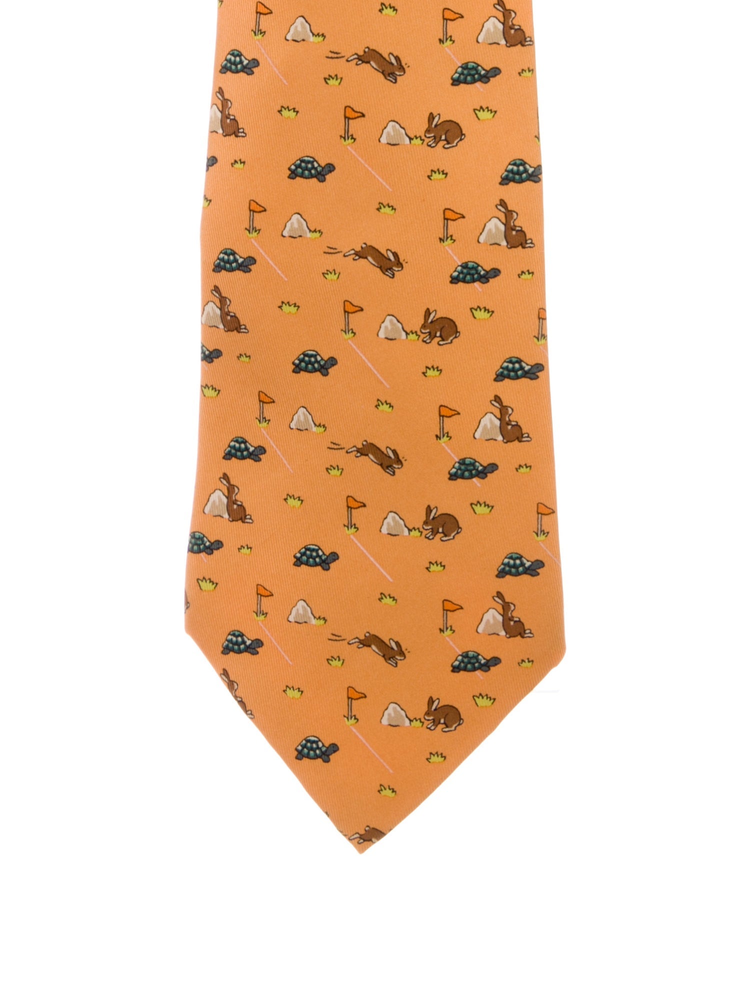 Hermès Pattern Print Silk Tie