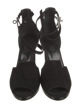 Hermès Kelly Suede Sandals