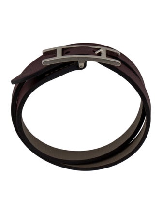 Hermès Leather Behapi Double Tour Wrap Bracelet