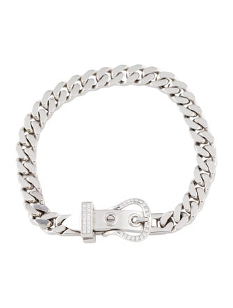 Hermès 18K Diamond Boucle Sellier Bracelet