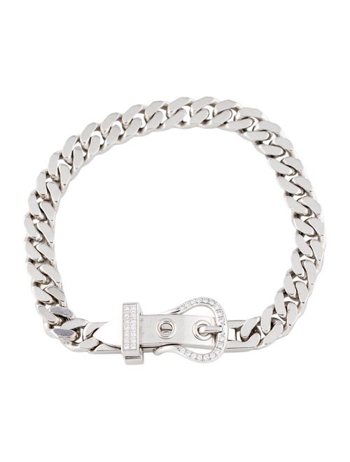 Hermès 18K Diamond Boucle Sellier Bracelet