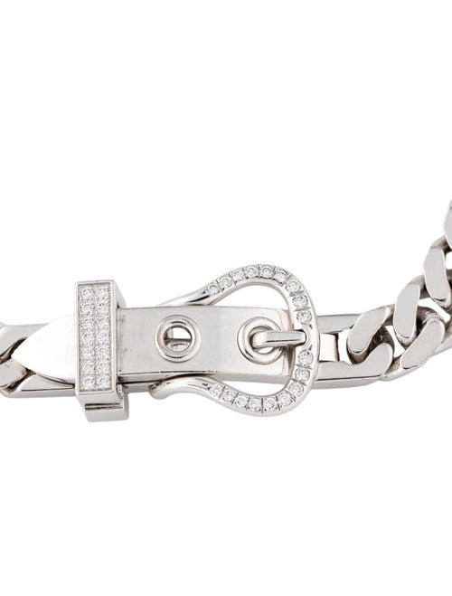 Hermès 18K Diamond Boucle Sellier Bracelet