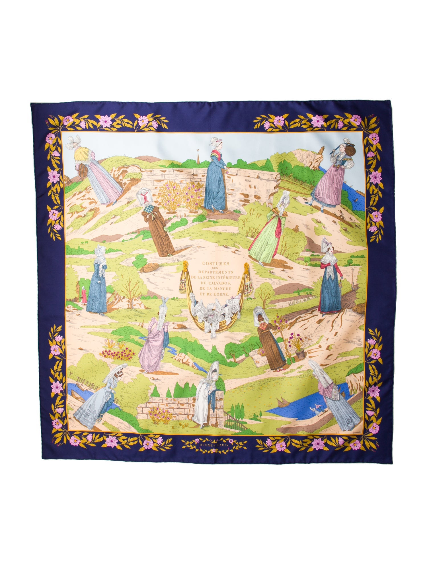 Hermès Costumes des Departements Silk Scarf