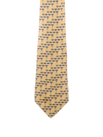 Hermès Silk Pattern Print Tie