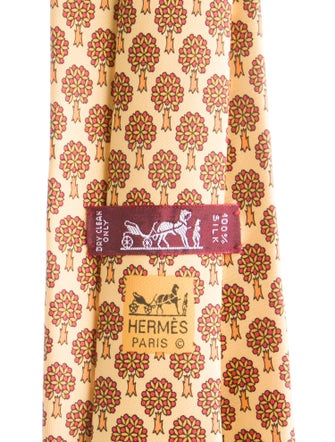 Hermès Silk Tree Pattern Print Tie