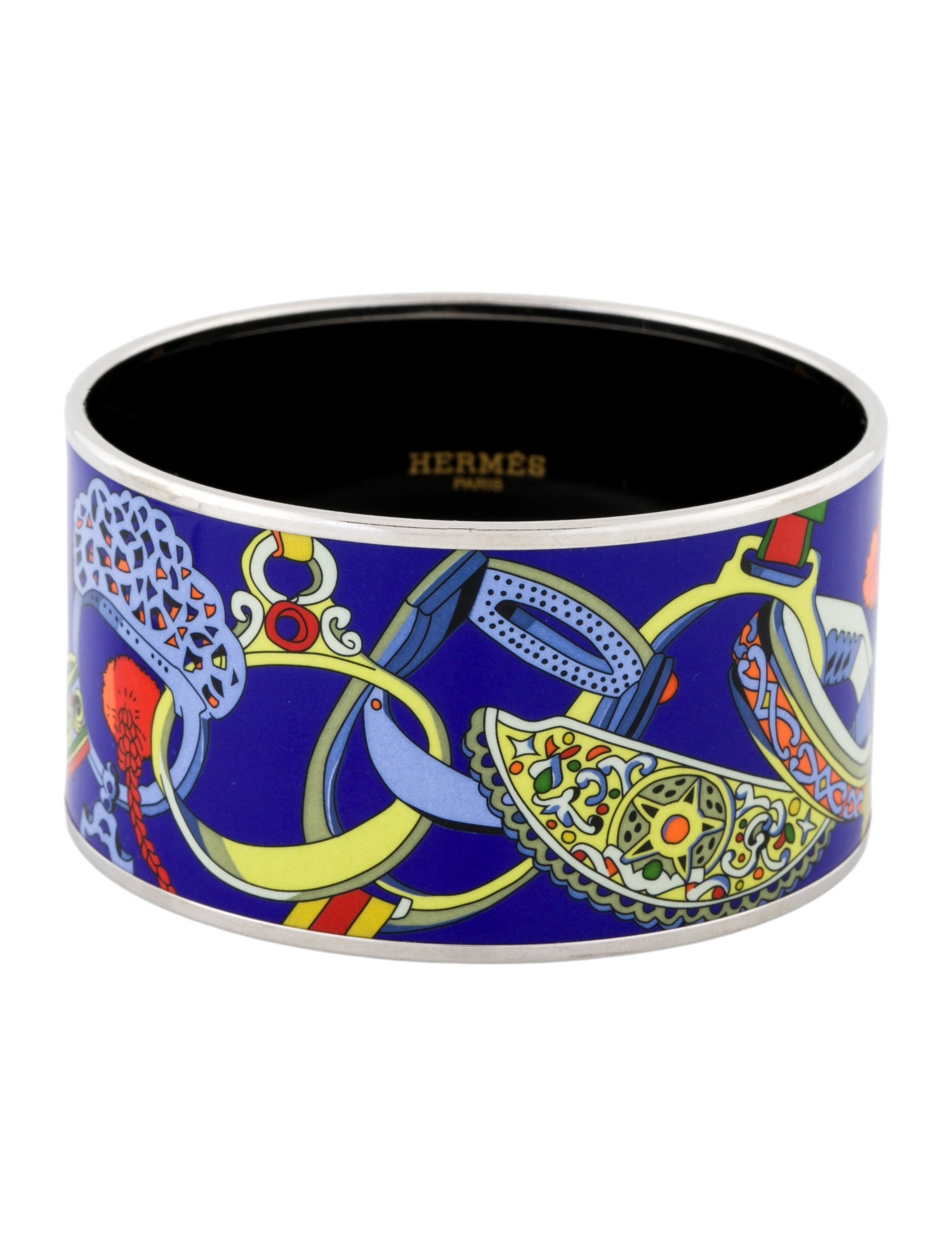 Hermès Extra Wide Enamel Bangle Bracelet