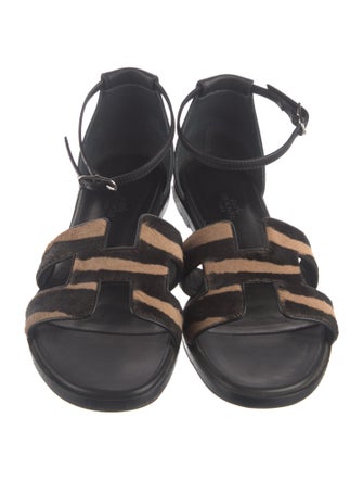 Hermès Santorini H Logo T-Strap Sandals