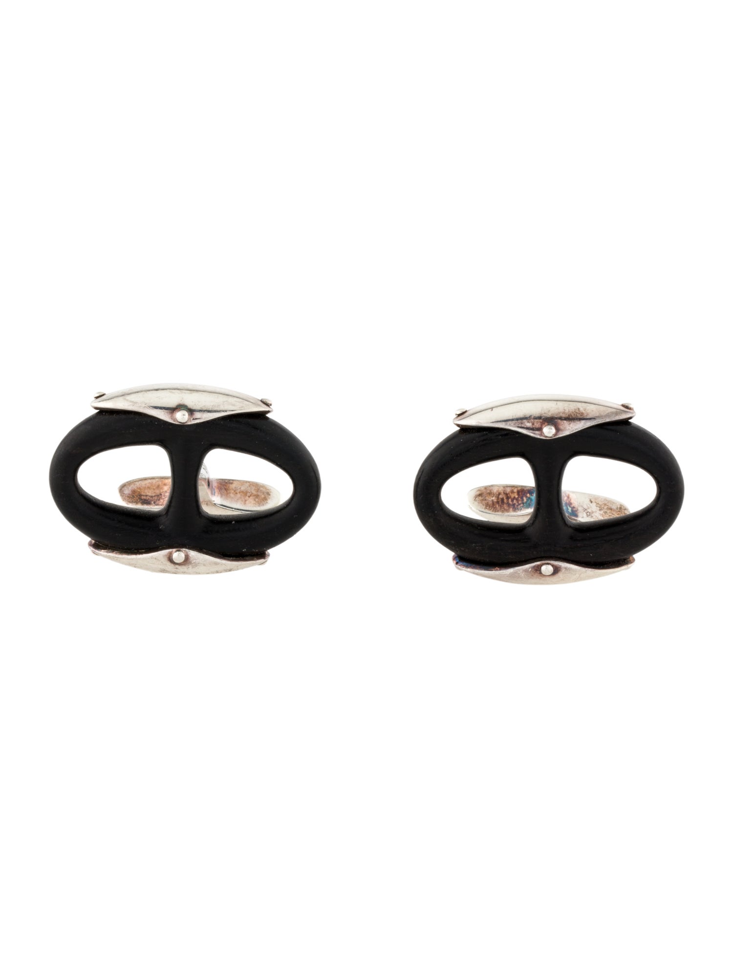 Hermès Wood Chaine d'Ancre Cufflinks