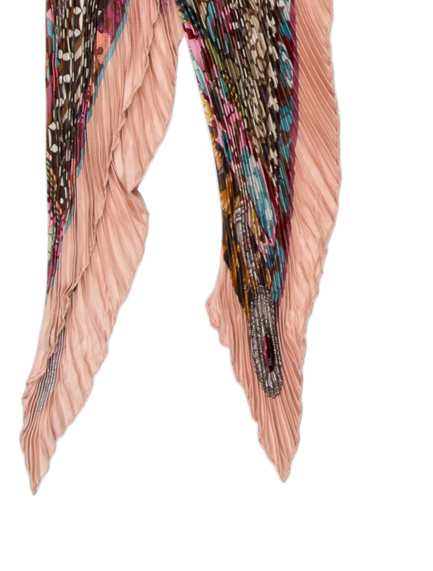 Hermès La Femme aux Semelles de Vent Silk Plissé Scarf