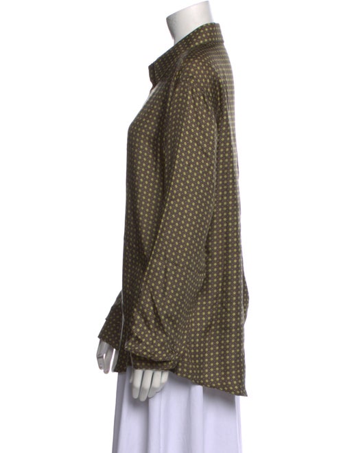 Hermès Silk Striped Button-Up Top