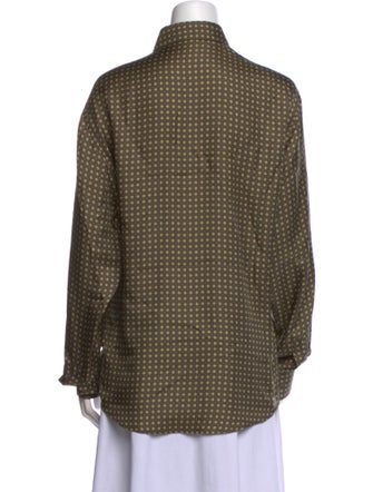 Hermès Silk Striped Button-Up Top