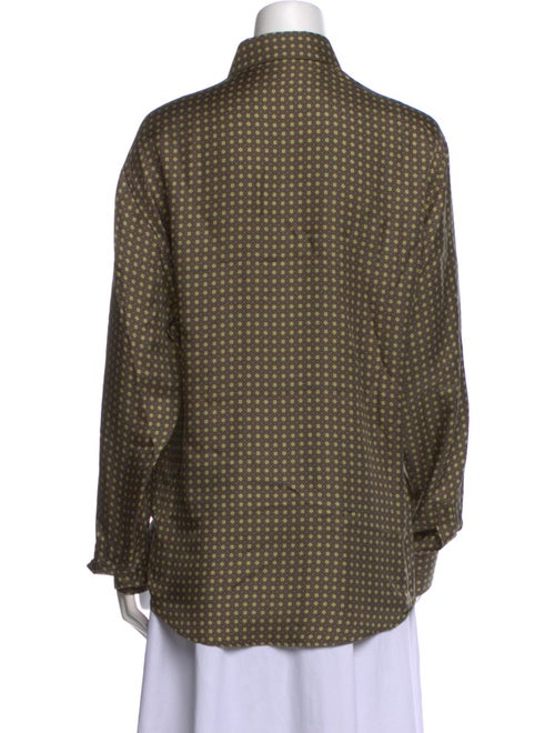 Hermès Silk Striped Button-Up Top