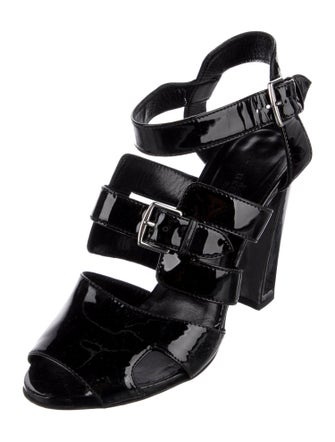 Hermès Patent Leather Cutout Accent Gladiator Sandals