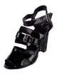 Hermès Patent Leather Cutout Accent Gladiator Sandals