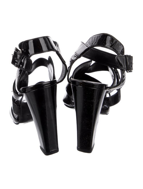 Hermès Patent Leather Cutout Accent Gladiator Sandals