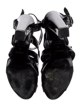 Hermès Patent Leather Cutout Accent Gladiator Sandals