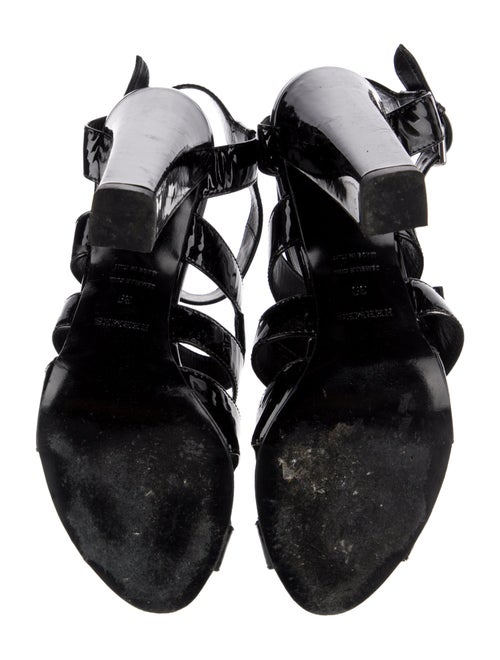 Hermès Patent Leather Cutout Accent Gladiator Sandals