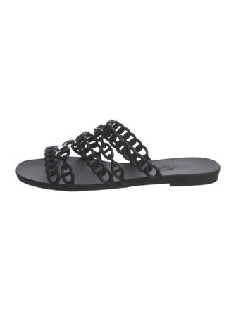 Hermès Nude Chaîne d'Ancre Rubber Slides
