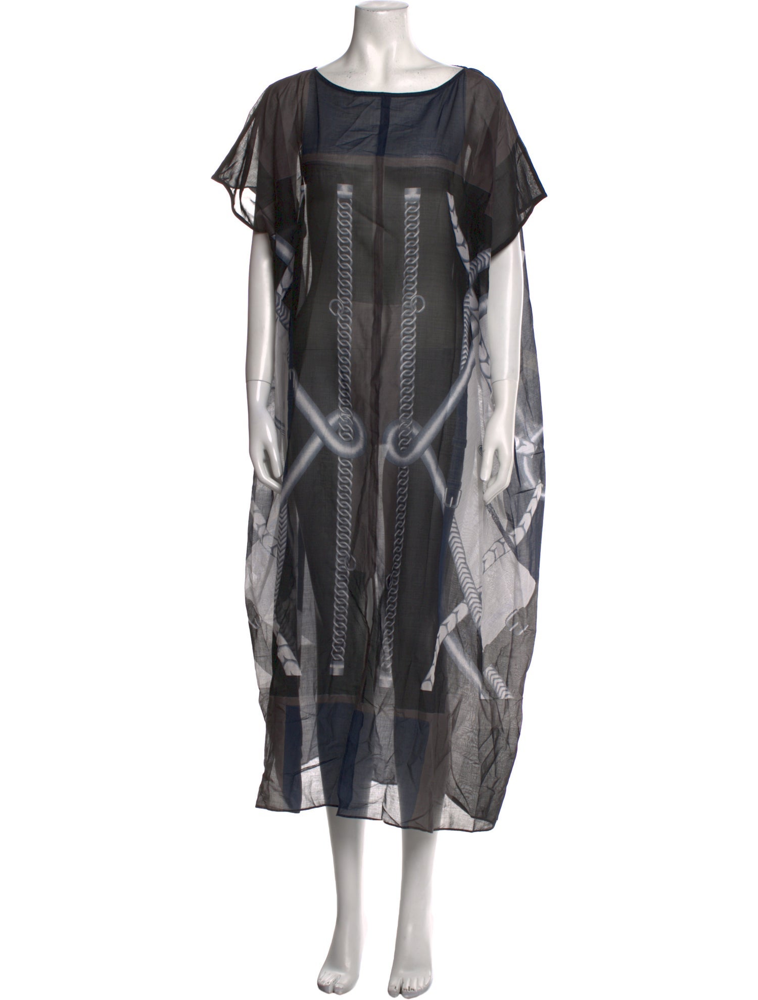 Hermès Printed Midi Length Dress