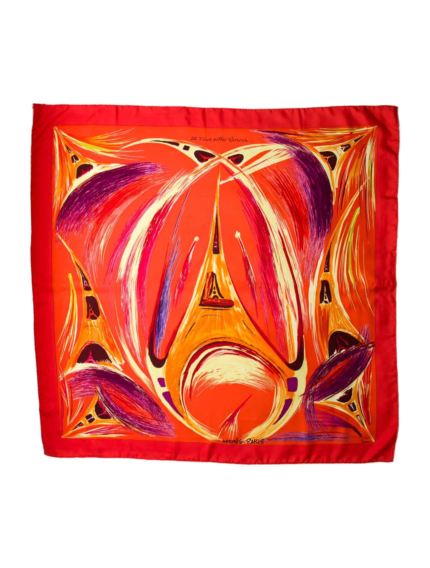 Hermès La Tour Eiffel s'Envole Silk Scarf
