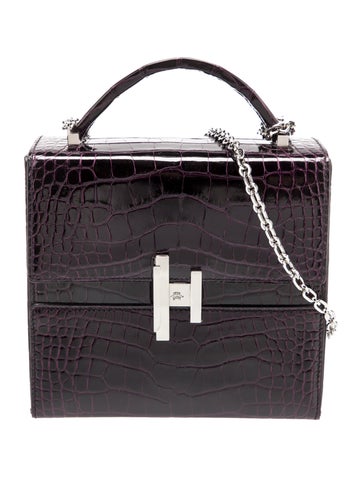 Hermès Handle Bags Shiny Alligator Mississippiensis Cinhetic Box Bag