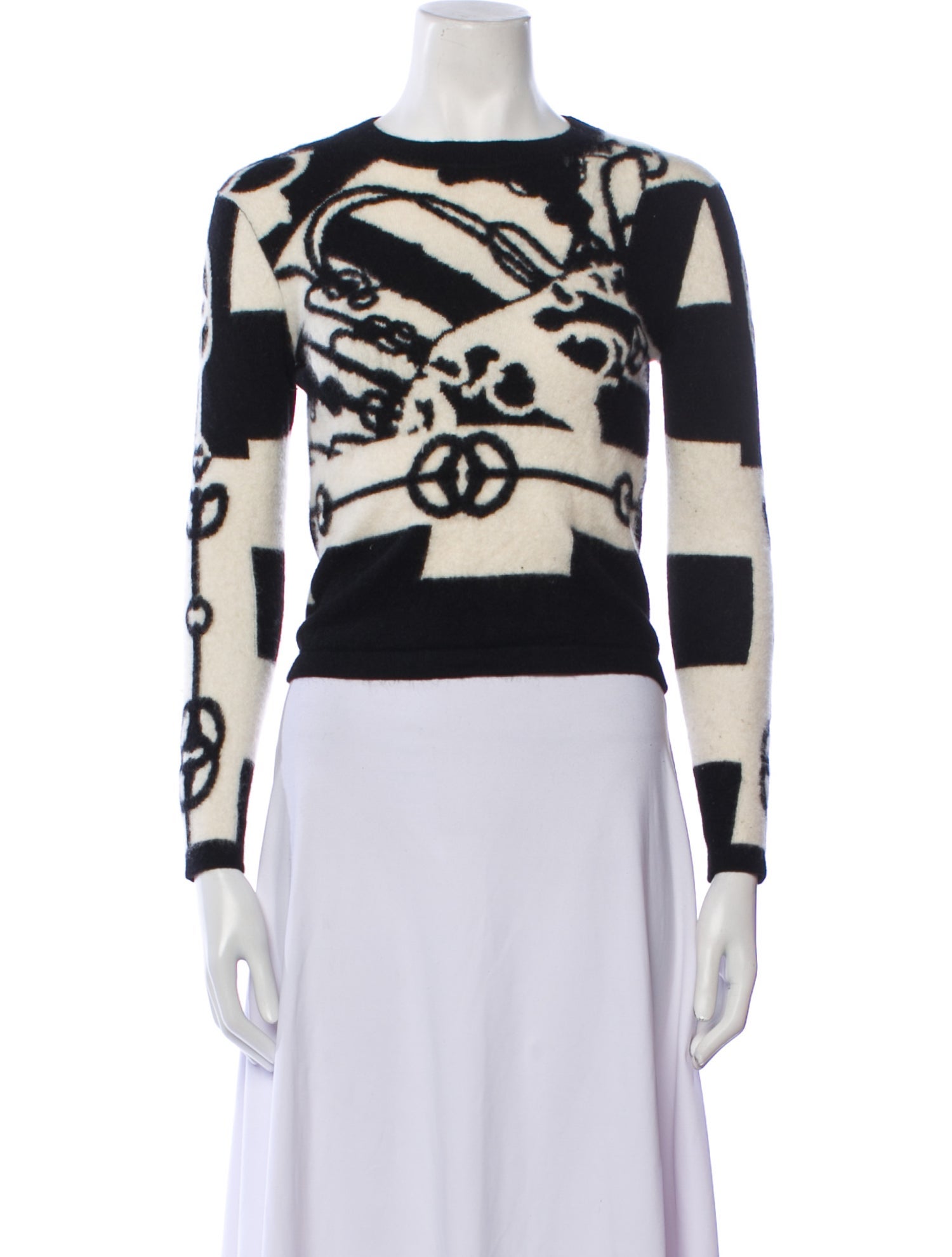 Hermès Graphic Print Crew Neck Sweater