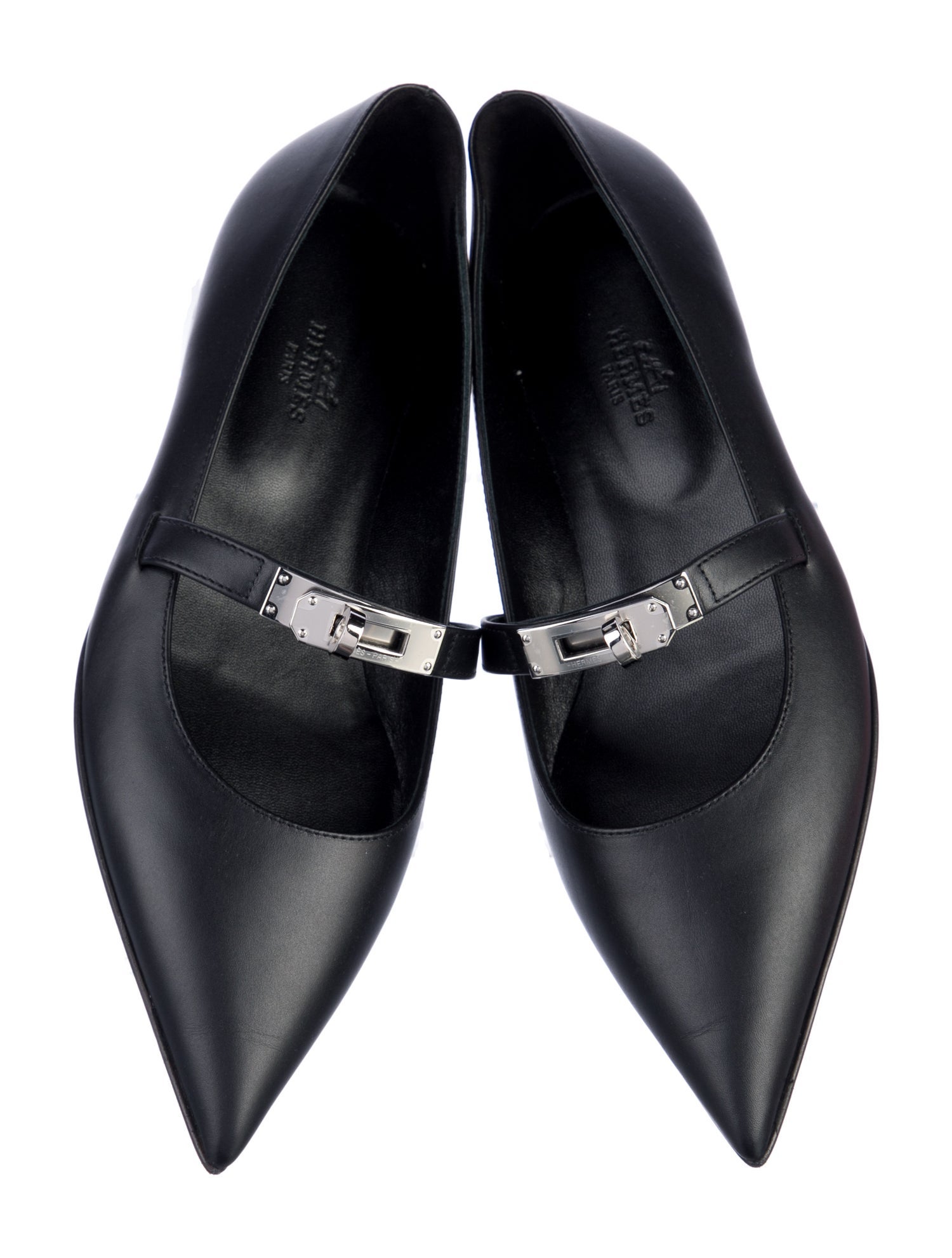 Hermès H Logo Leather Mary Jane Flats w/ Tags