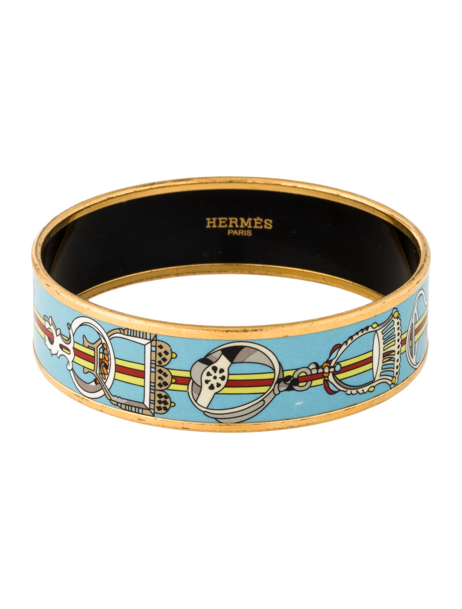 Hermès Wide Enamel Bangle Bracelet