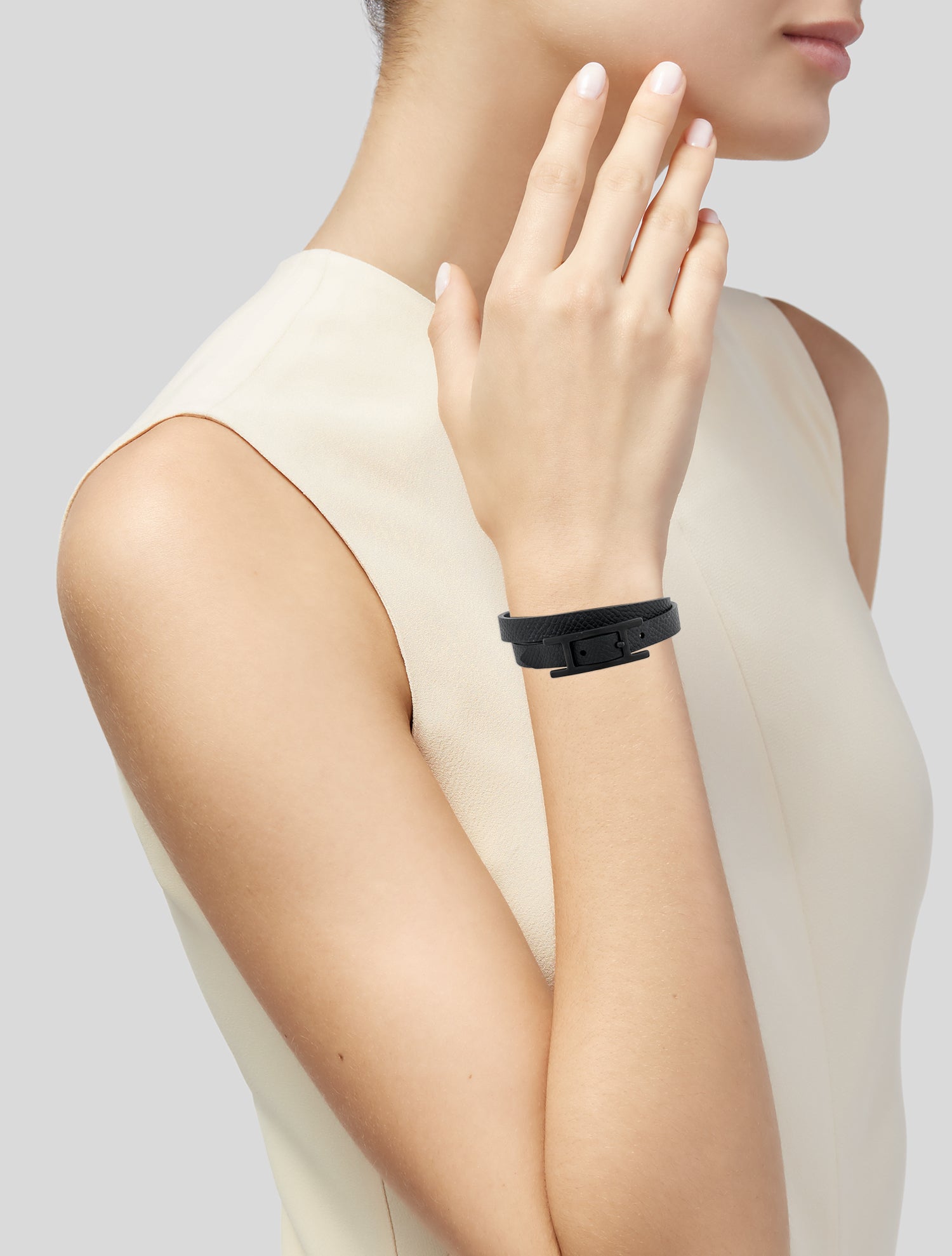 Hermès Leather Behapi Double Tour Wrap Bracelet
