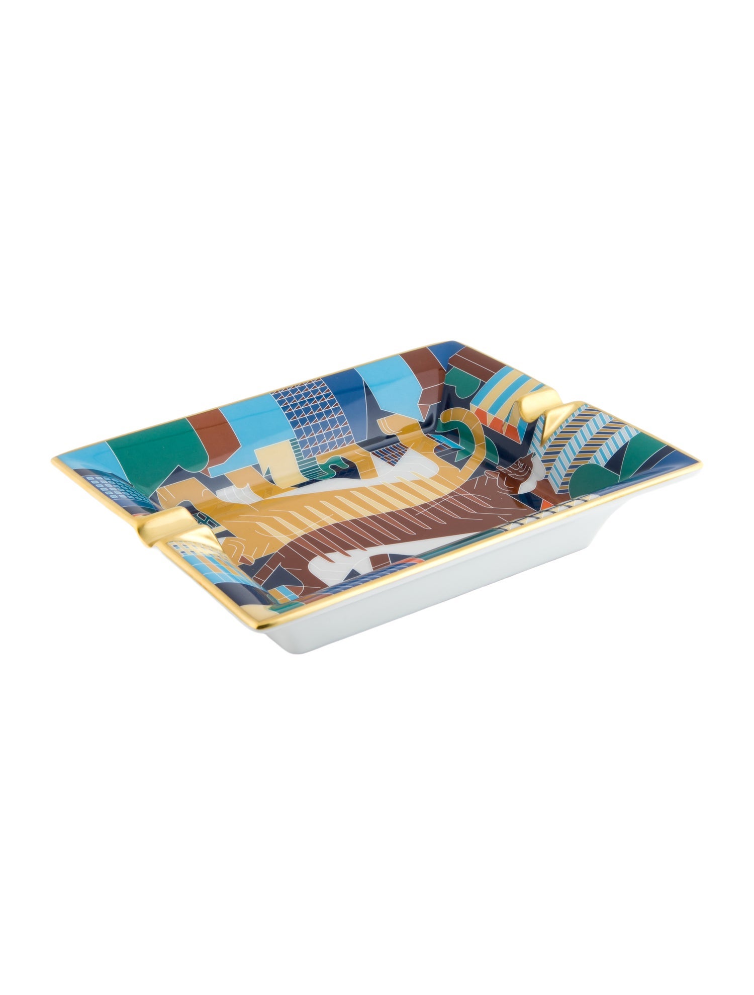 Hermès Tigre en Miroir Porcelain Ashtray