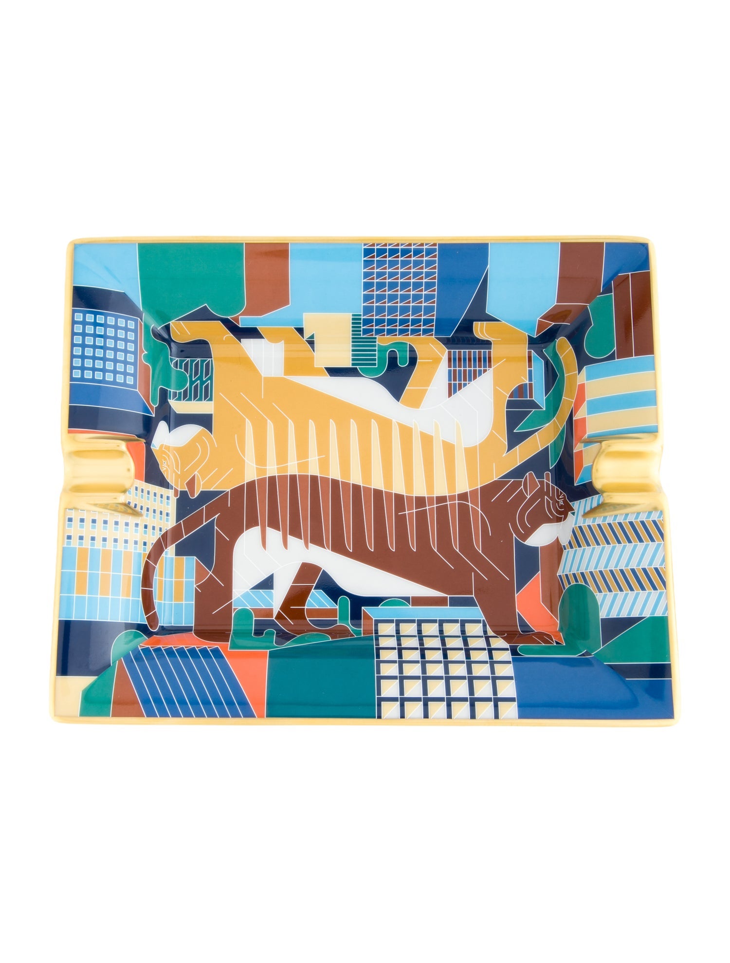 Hermès Tigre en Miroir Porcelain Ashtray