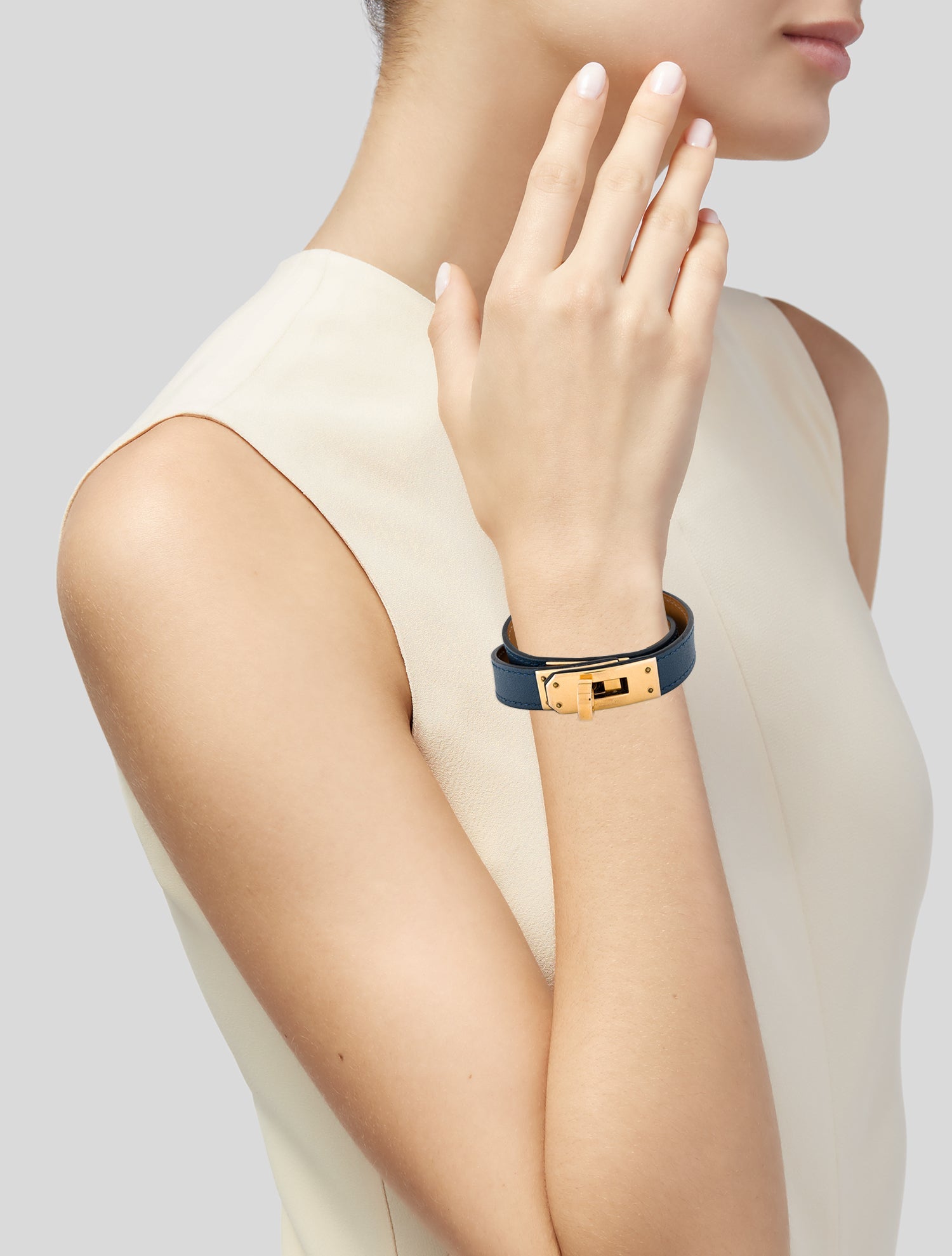 Hermès Leather Kelly Double Tour Bracelet