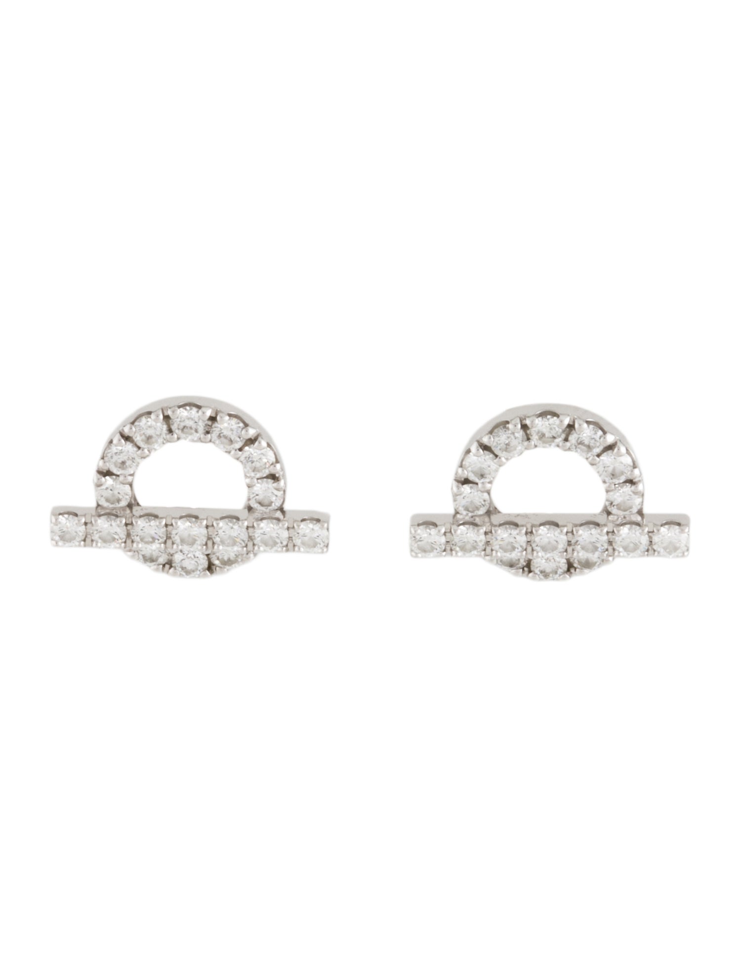 Hermès 18K Diamond Finesse Stud Earrings