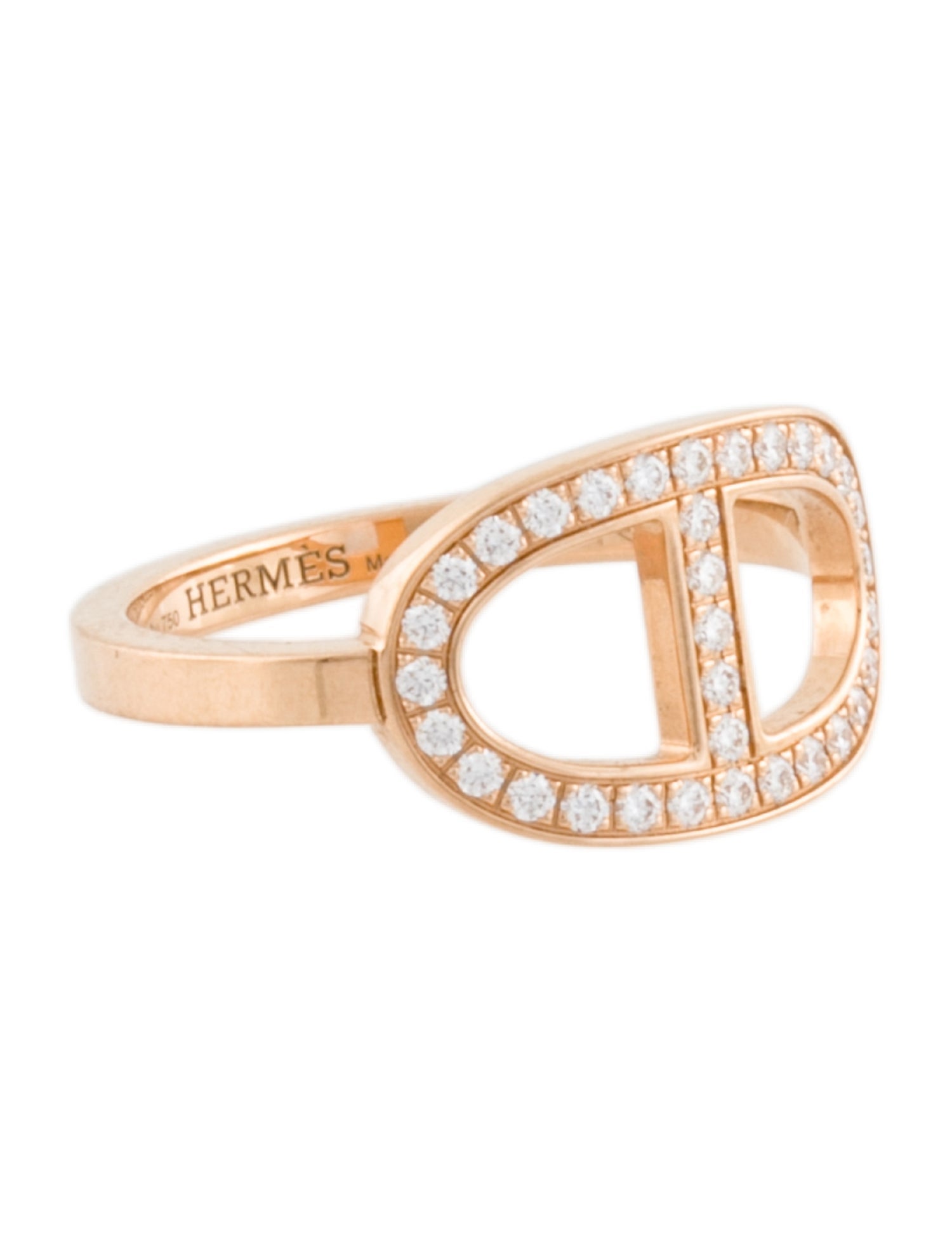 Hermès 18K Diamond Chaine D'Ancre Cocktail Ring