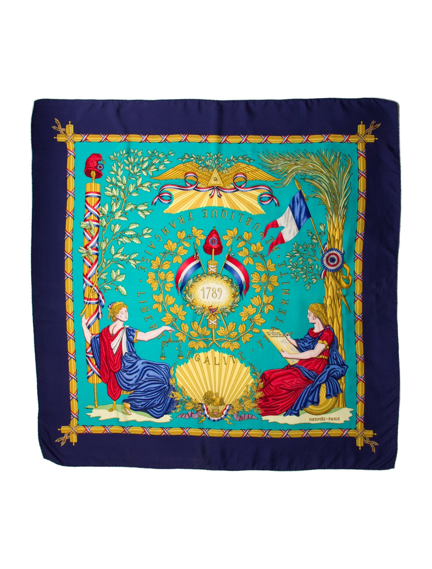 Hermès Republique Francaise Liberte Egalite Fraternite 1789 Silk Scarf