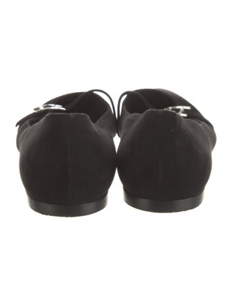 Hermès Suede Crystal Embellishments Flats