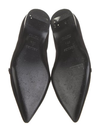 Hermès Suede Crystal Embellishments Flats