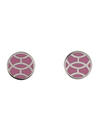 Hermès Enamel Round Stud Earrings