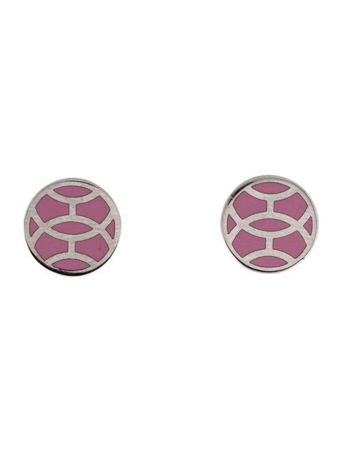 Hermès Enamel Round Stud Earrings