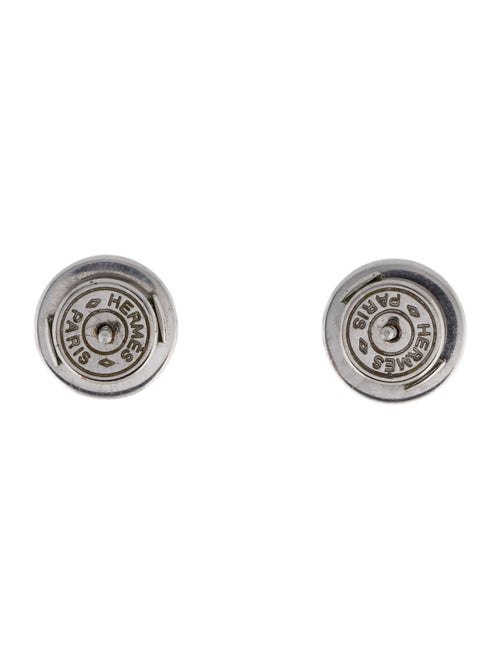 Hermès Enamel Round Stud Earrings