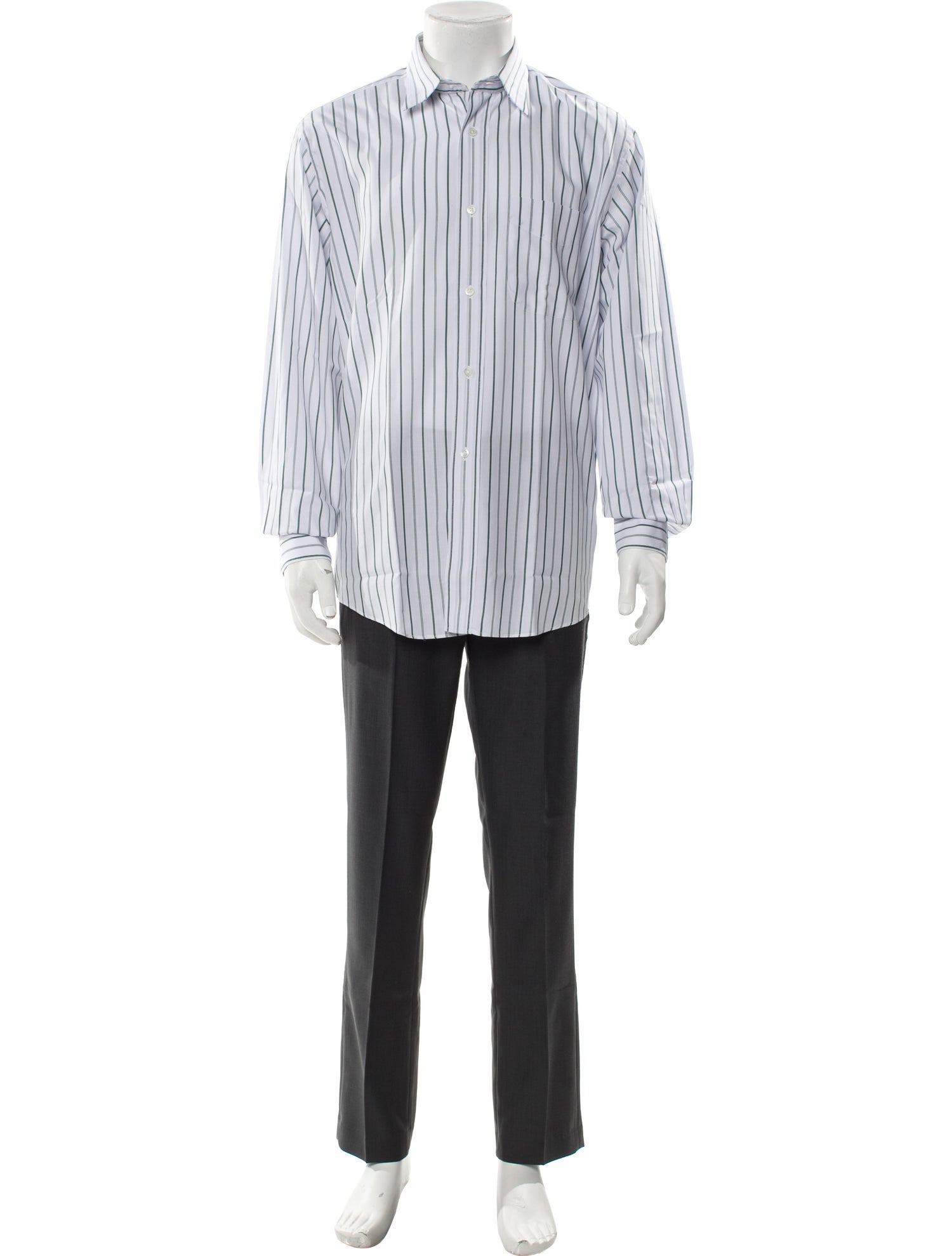 Hermès Striped Long Sleeve Dress Shirt